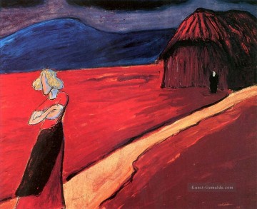 Frau in rot Marianne von Werefkin Expressionismus Ölgemälde